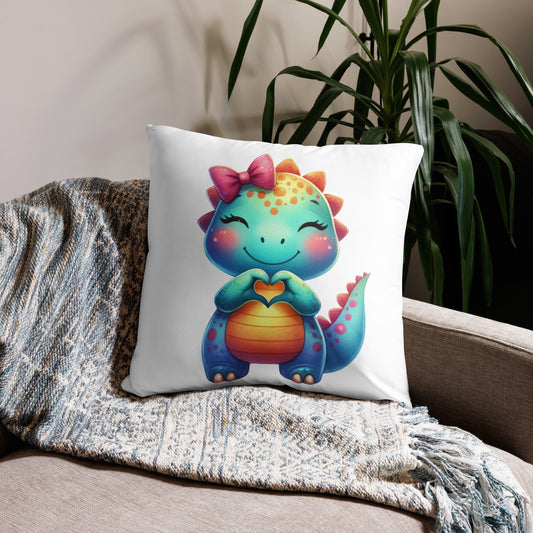 Dragon with "Heart Hands" Basic Pillow, Kawaii, Swifties