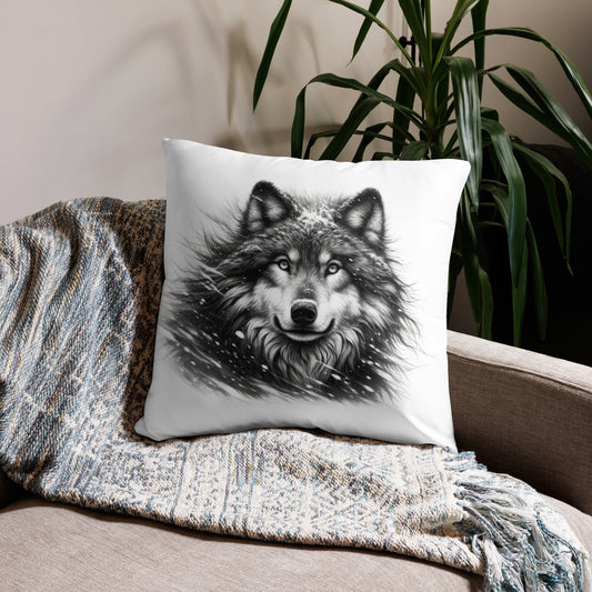 Basic Pillow Snow Wolf with