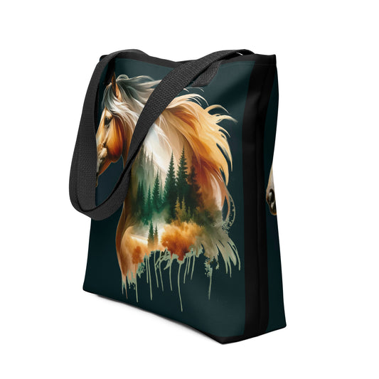 Tote bag Wild Horses 02 with Black background