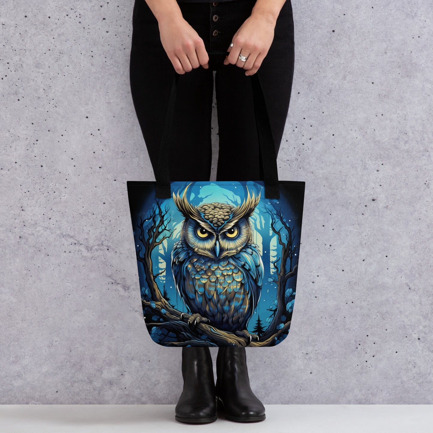 Tote bag Owl Midnight Blue