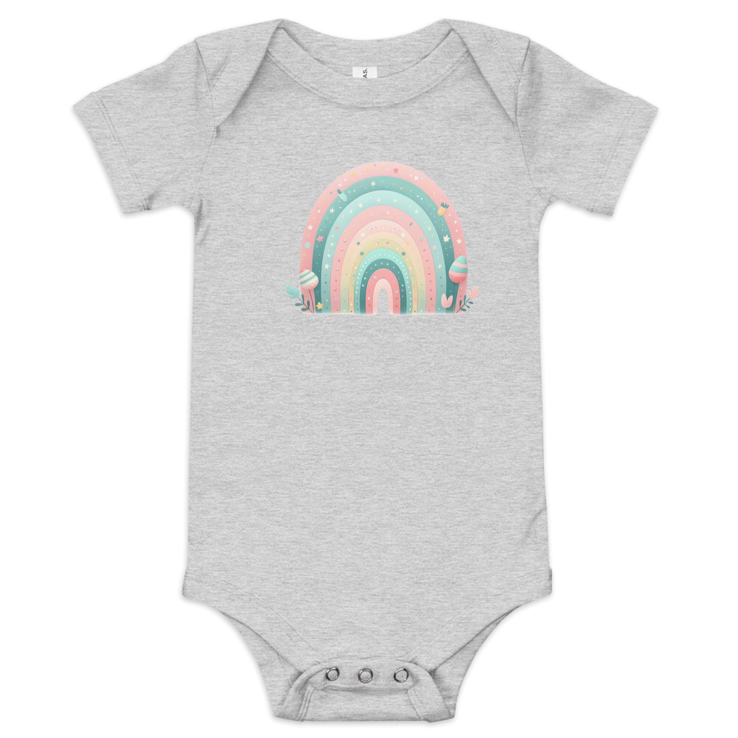 Baby Short Sleeve One Piece "Mint Rainbow" 3.0