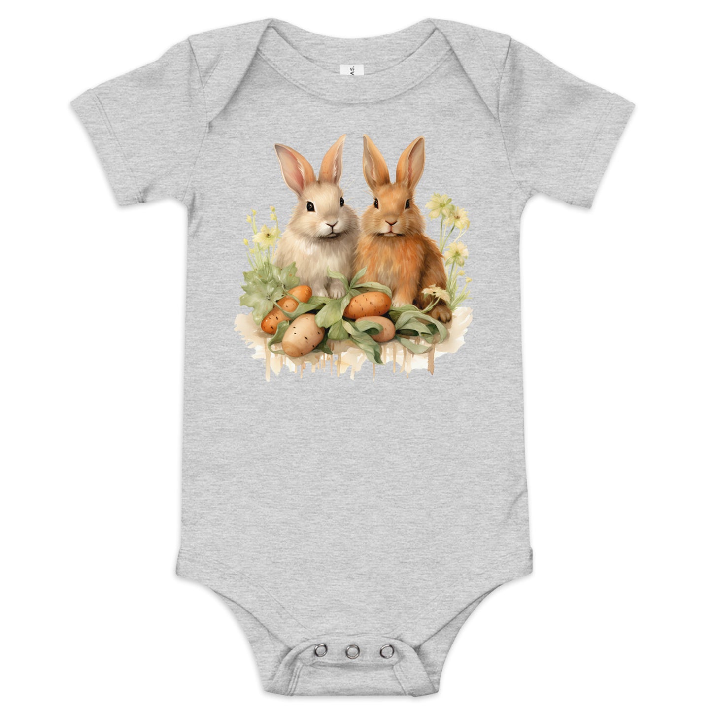 Baby Short Sleeve One Piece- A Pair of Bunnies