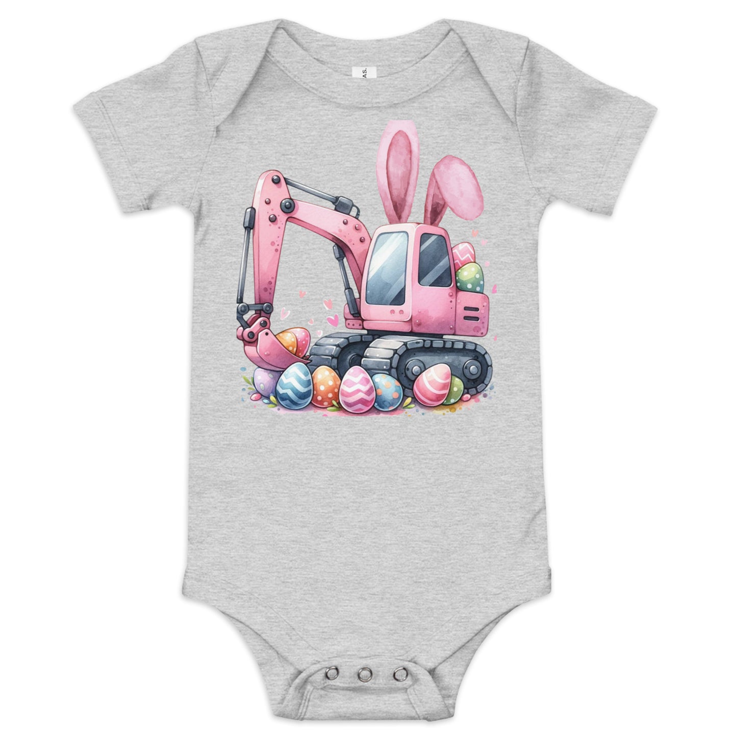 Baby Short Sleeve One Piece "Excavator Eggs"