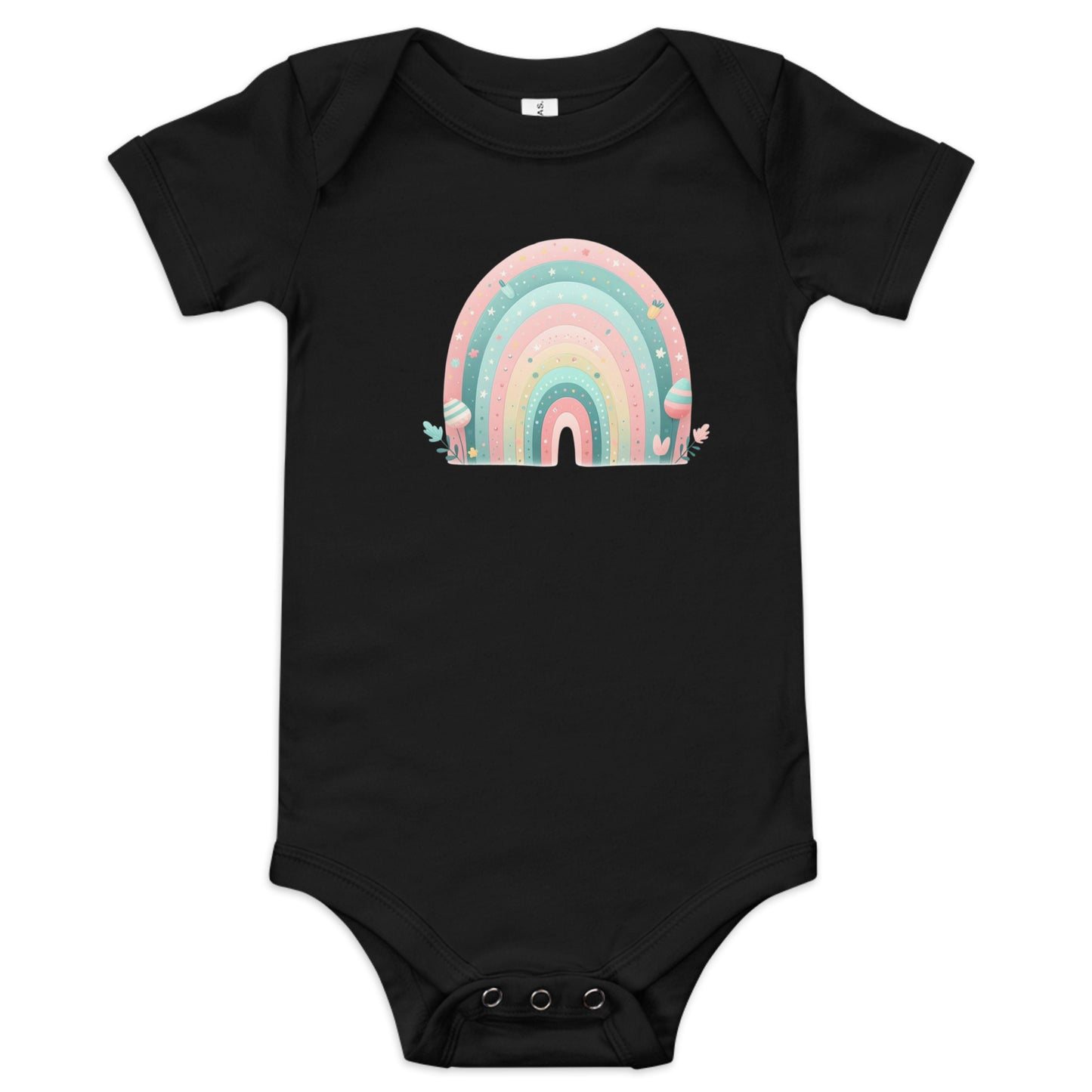 Baby Short Sleeve One Piece "Mint Rainbow" 3.0