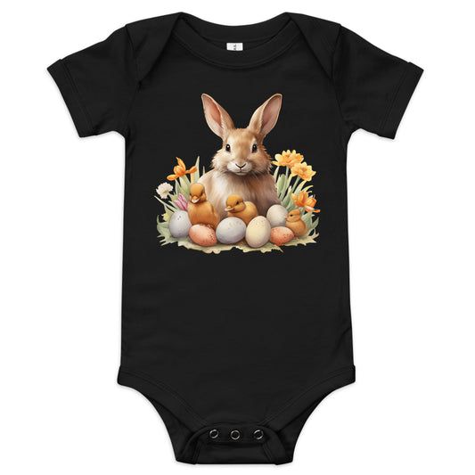 Baby Short Sleeve One Piece "One Cute Bunny"