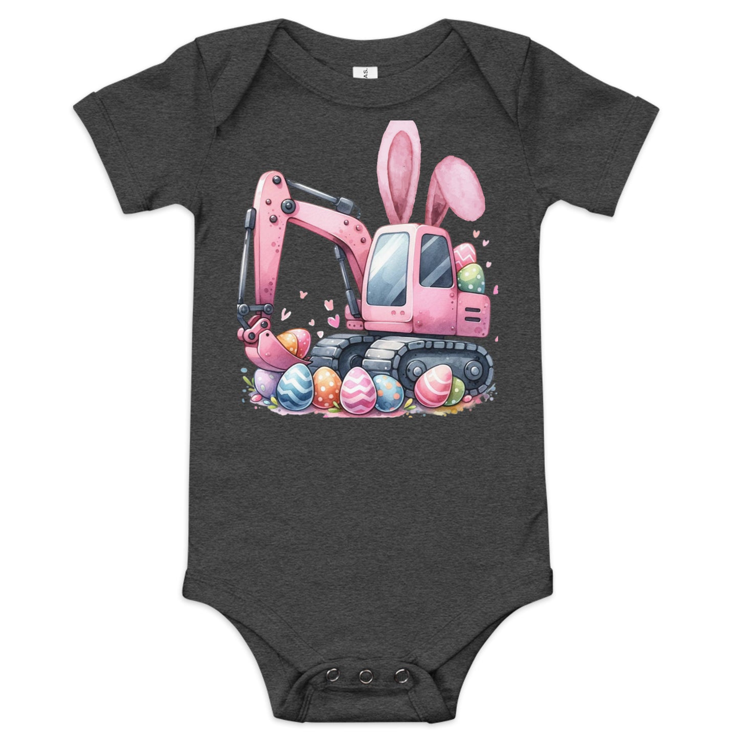 Baby Short Sleeve One Piece "Excavator Eggs"