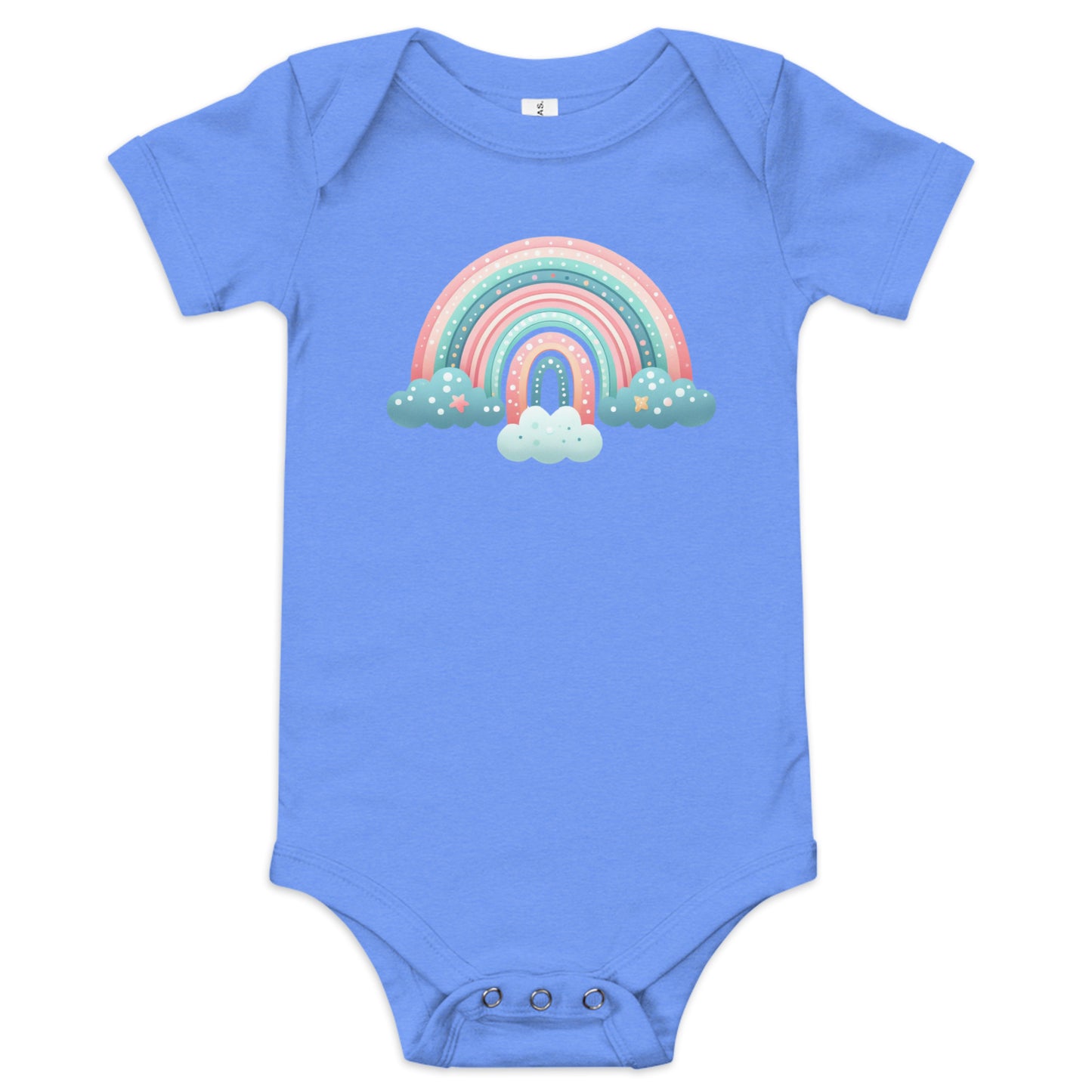 Baby Short Sleeve One Piece "Mint Rainbow" 1.0