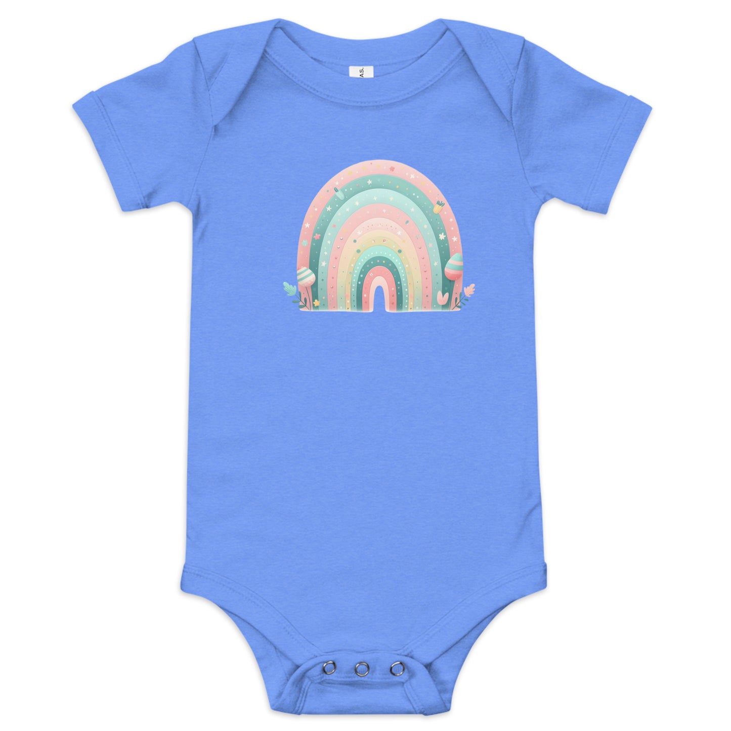 Baby Short Sleeve One Piece "Mint Rainbow" 3.0