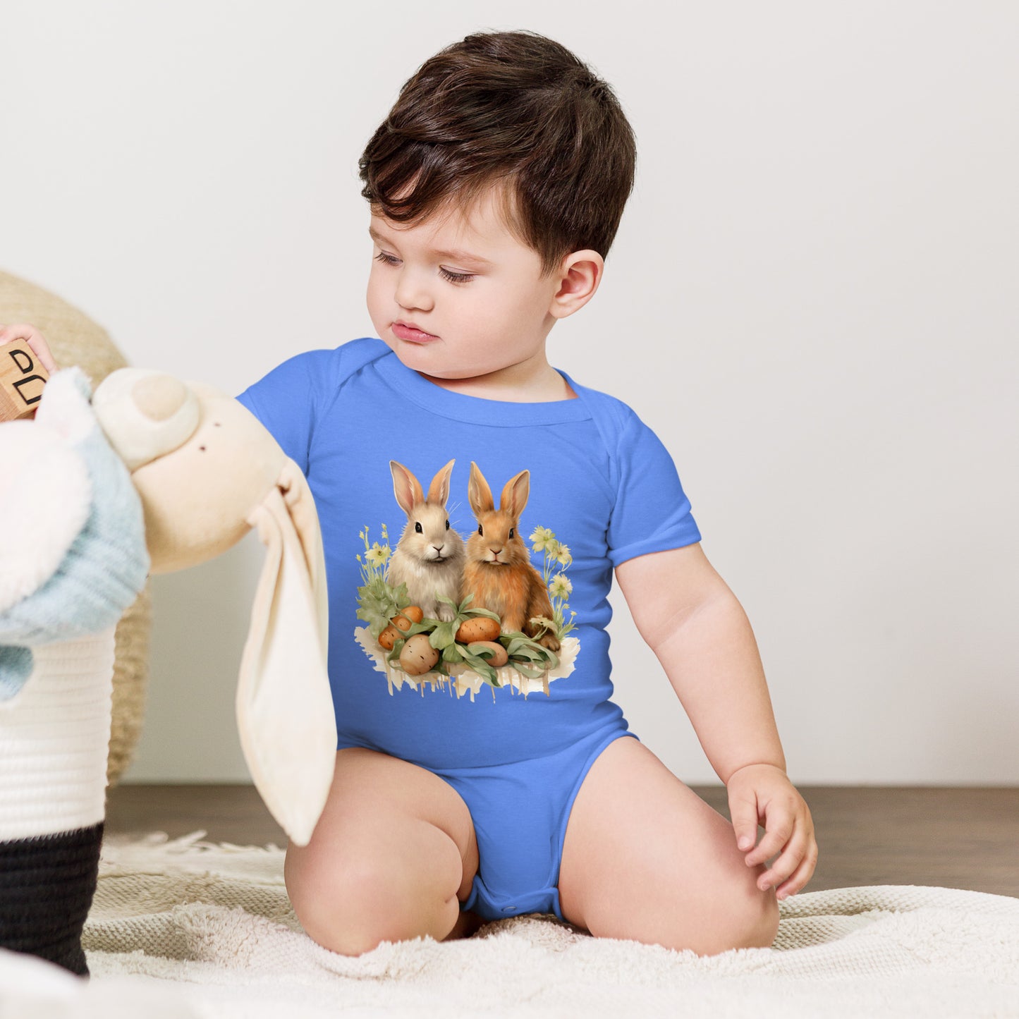 Baby Short Sleeve One Piece- A Pair of Bunnies