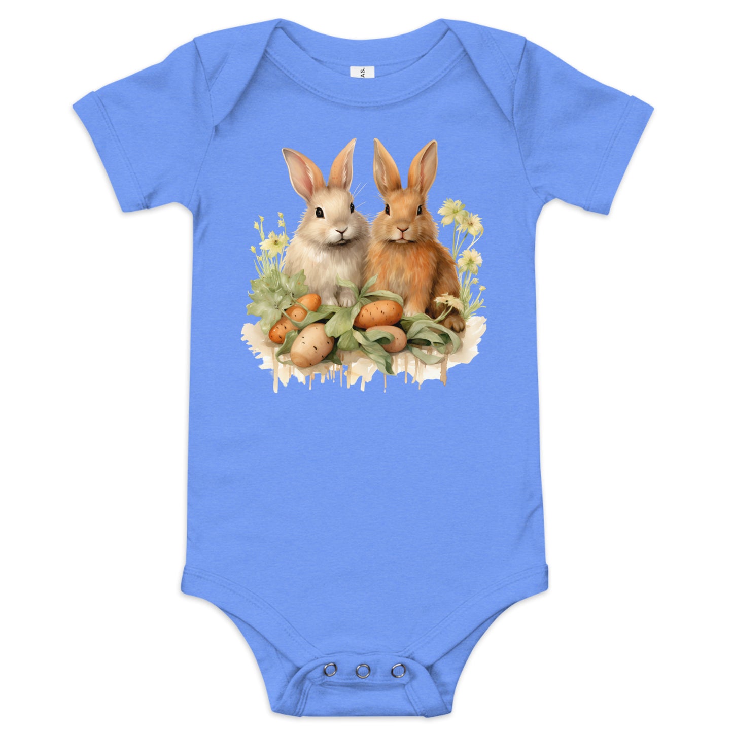 Baby Short Sleeve One Piece- A Pair of Bunnies