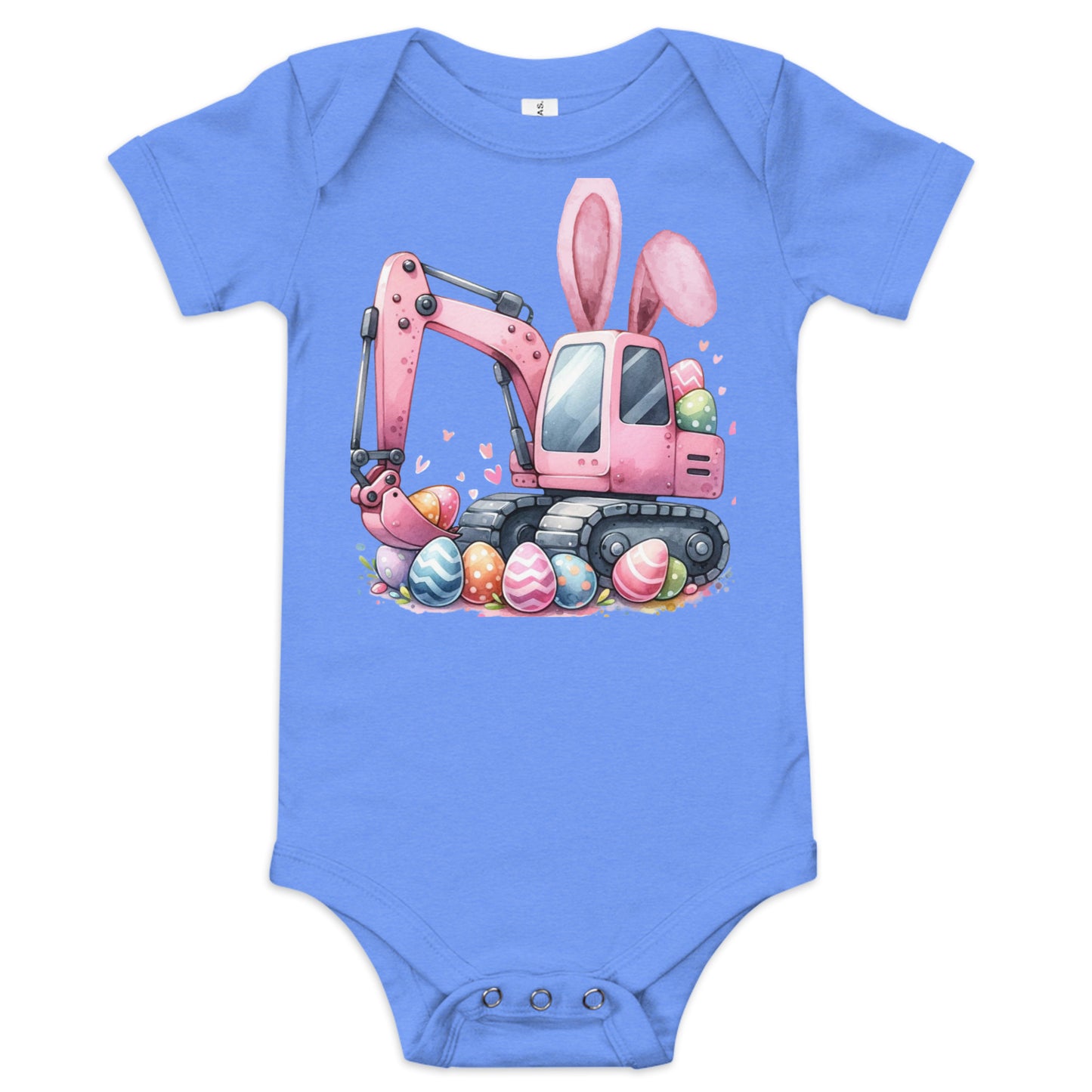 Baby Short Sleeve One Piece "Excavator Eggs"