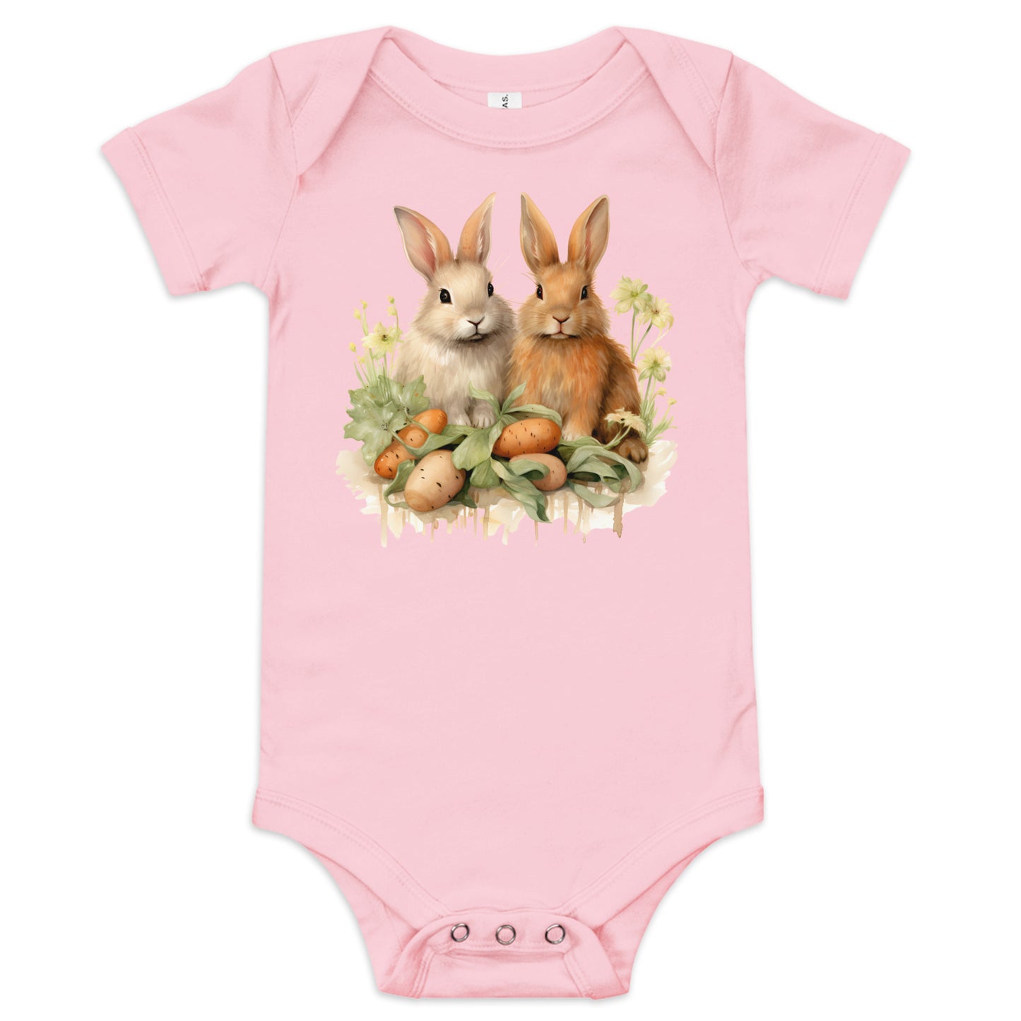 Baby Short Sleeve One Piece- A Pair of Bunnies