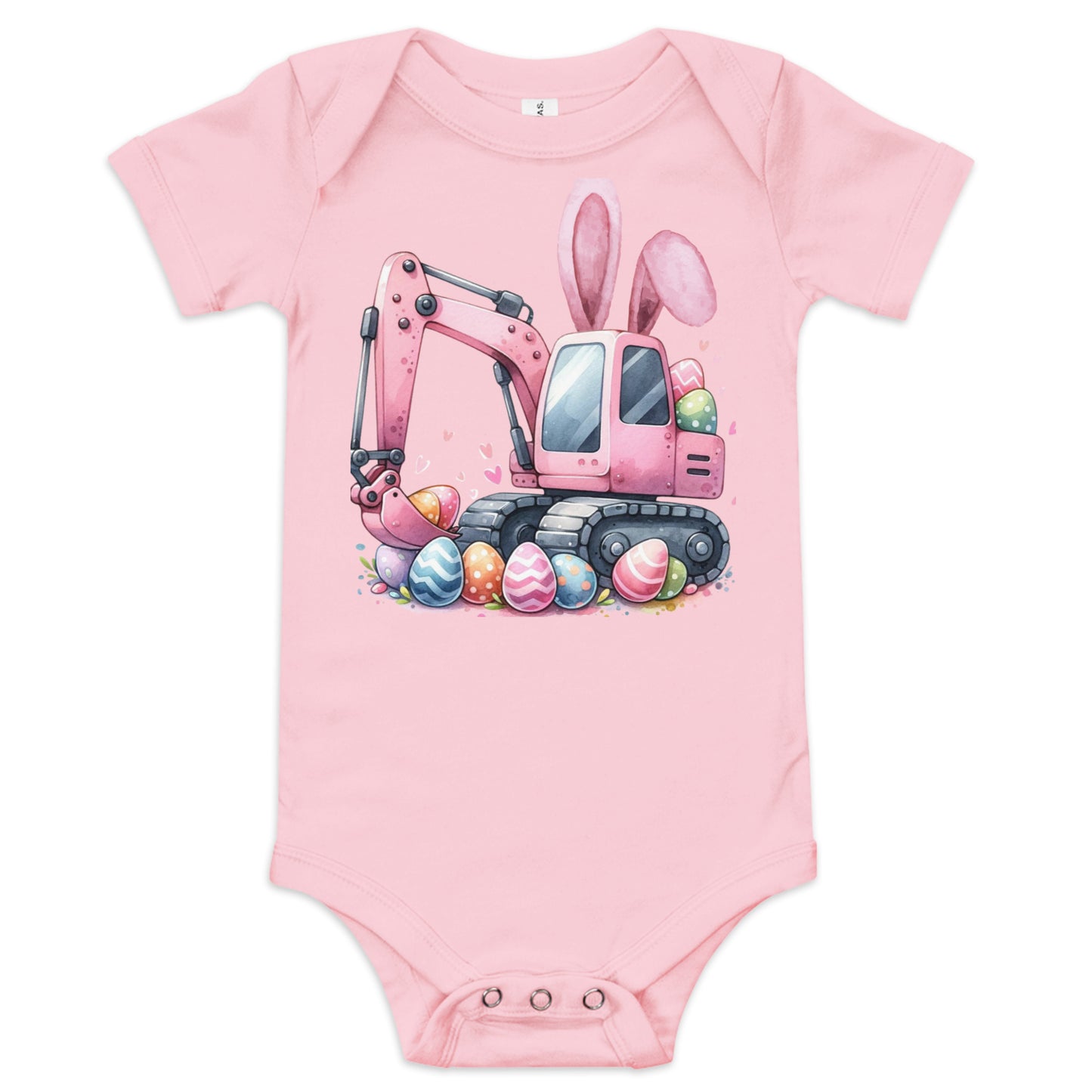 Baby Short Sleeve One Piece "Excavator Eggs"