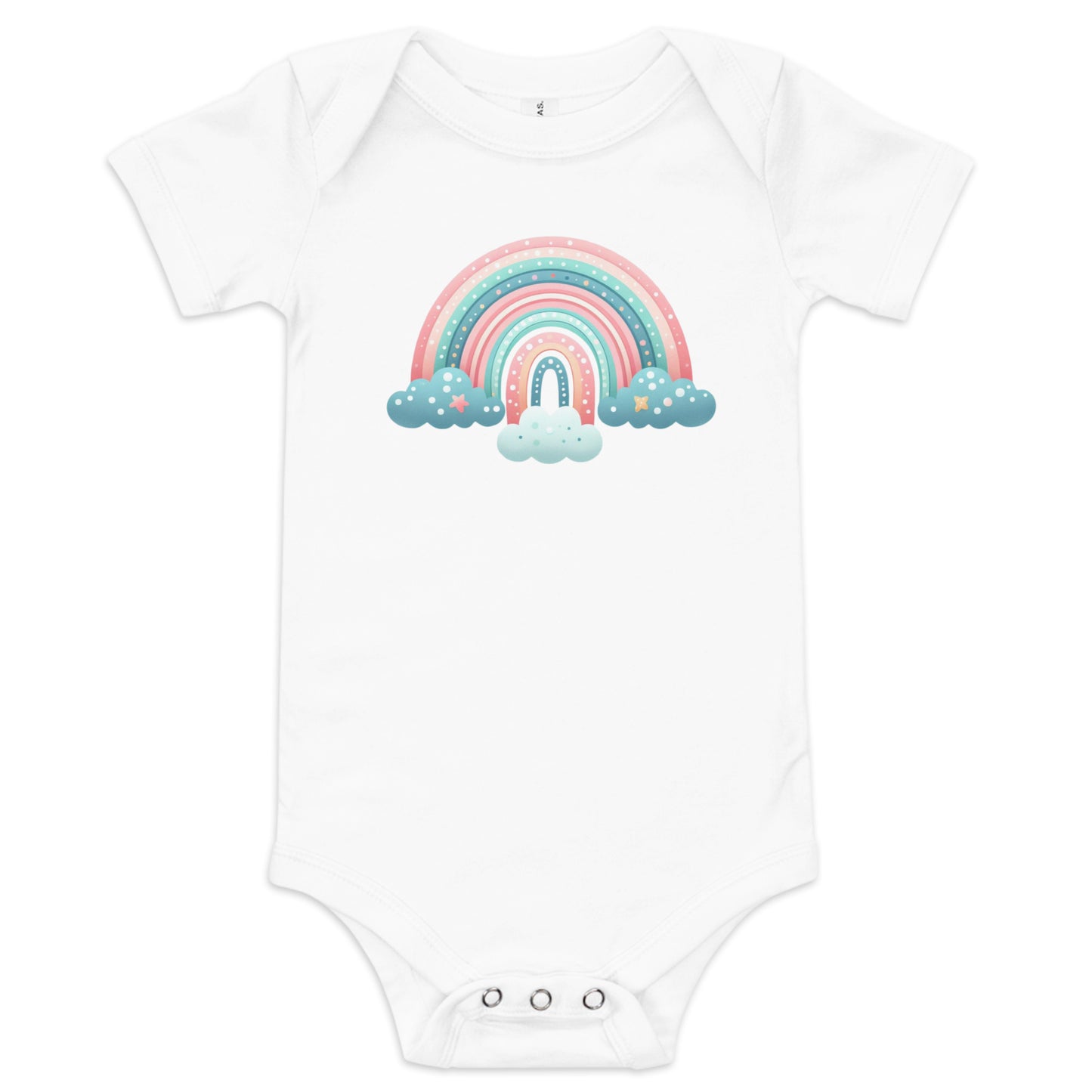 Baby Short Sleeve One Piece "Mint Rainbow" 1.0