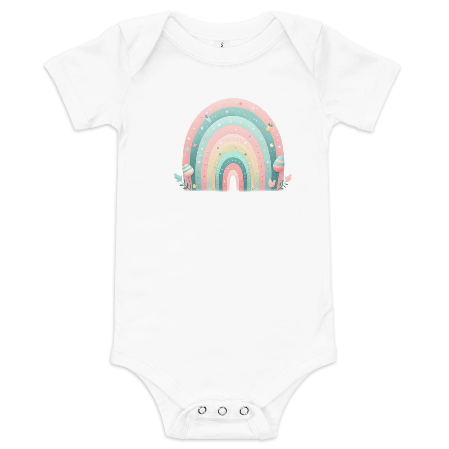 Baby Short Sleeve One Piece "Mint Rainbow" 3.0