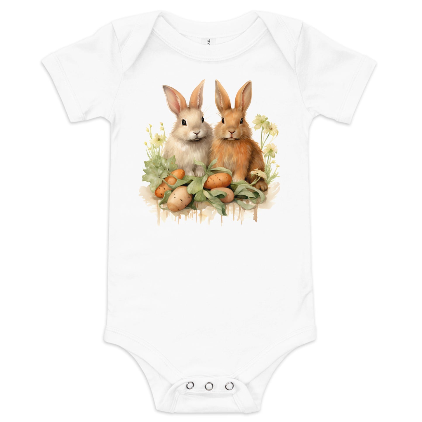 Baby Short Sleeve One Piece- A Pair of Bunnies