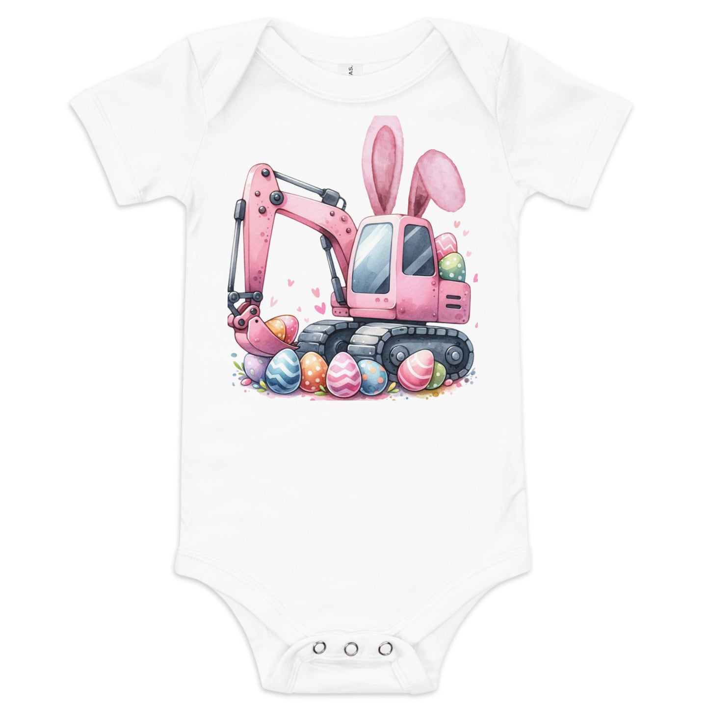 Baby Short Sleeve One Piece "Excavator Eggs"