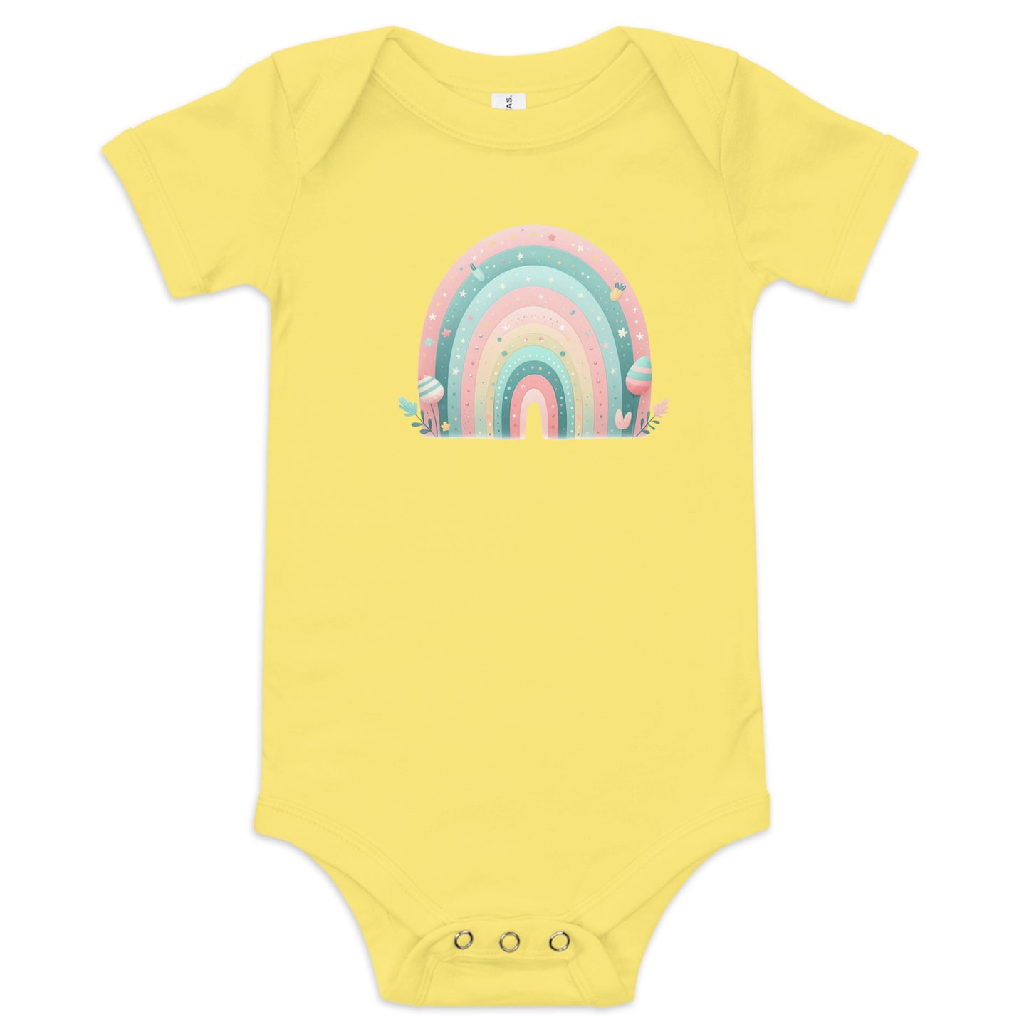 Baby Short Sleeve One Piece "Mint Rainbow" 3.0