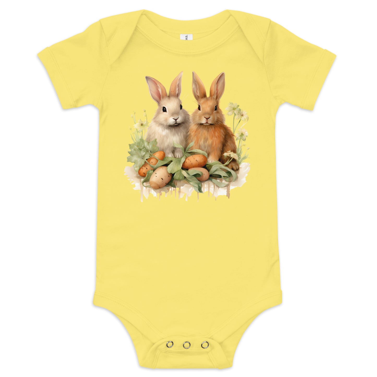 Baby Short Sleeve One Piece- A Pair of Bunnies