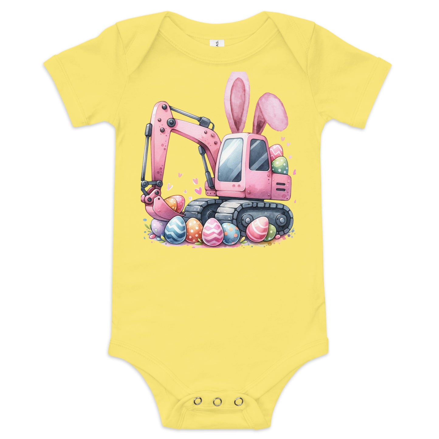 Baby Short Sleeve One Piece "Excavator Eggs"