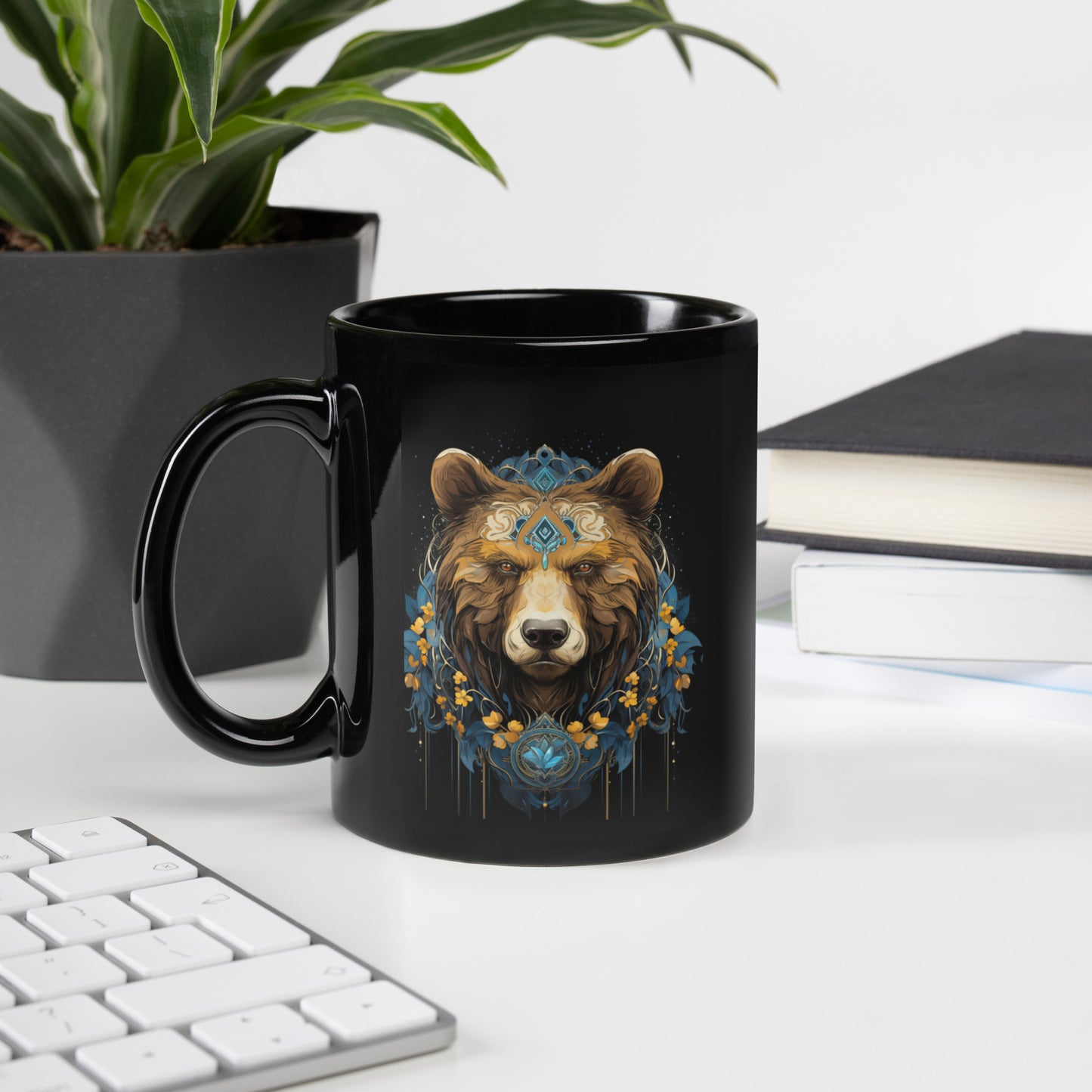 Bear Gobi "Sacred" - Black Glossy Mug