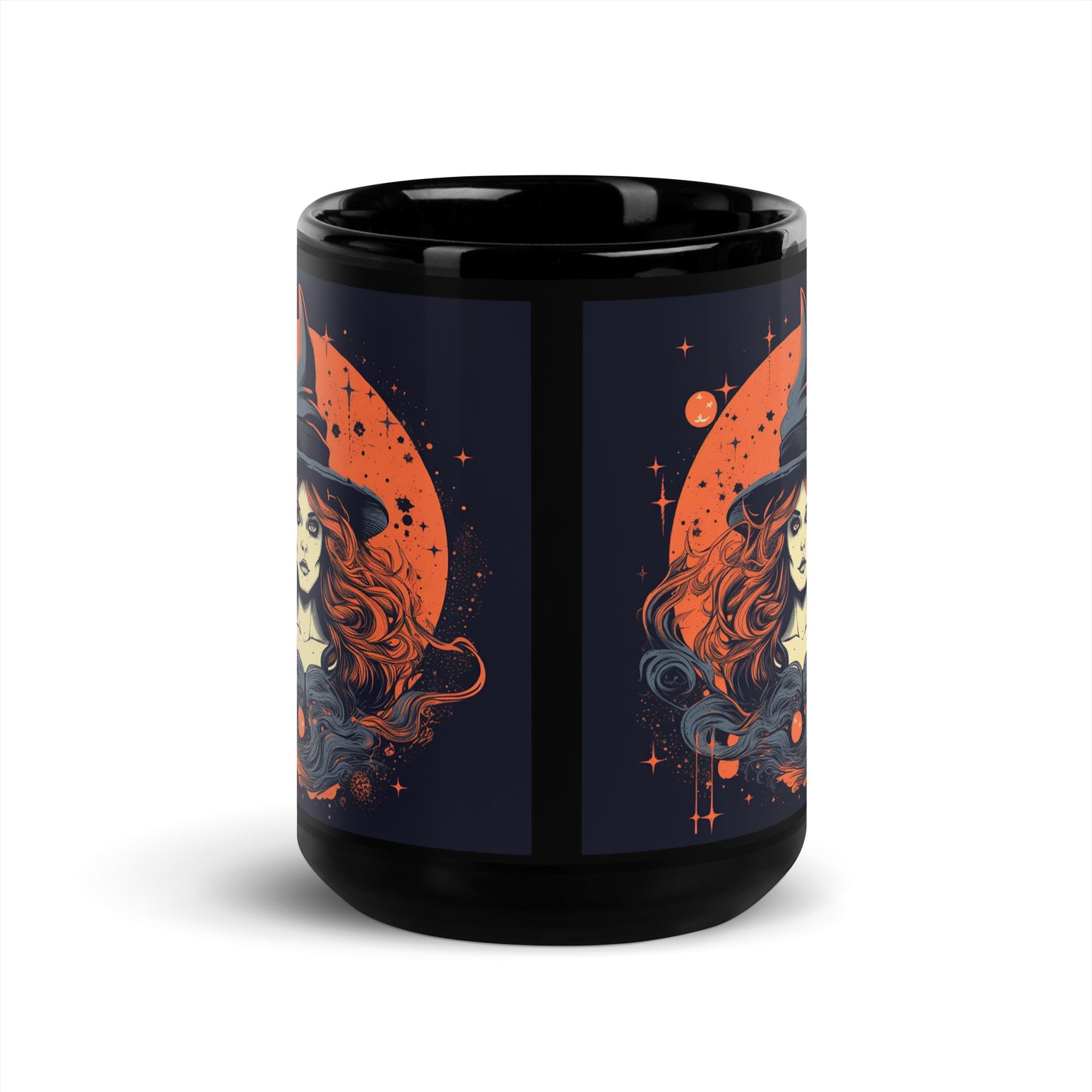 Halloween Witch Red #4 - Black Glossy Mug