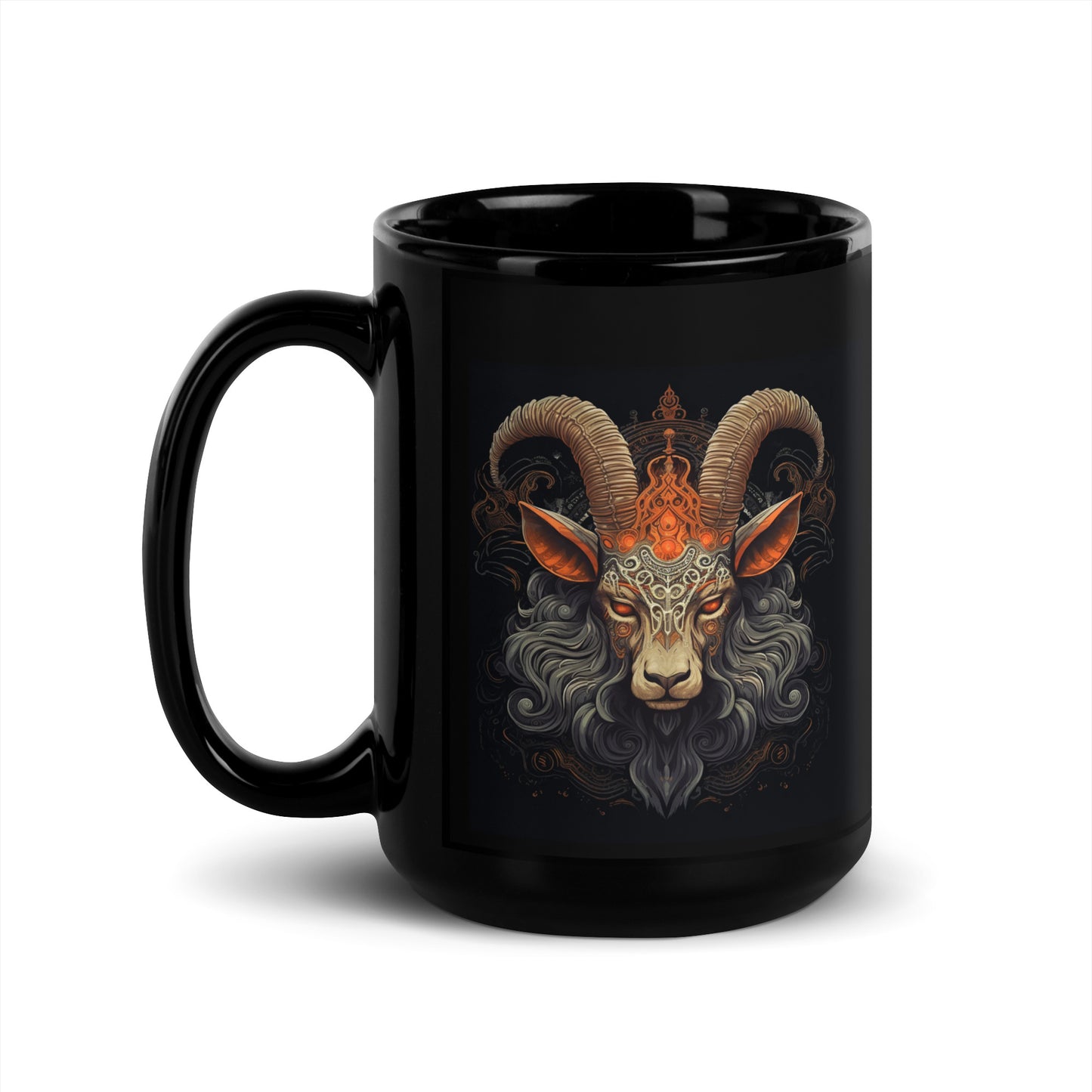 Halloween Goat's Head - Black Glossy Mug