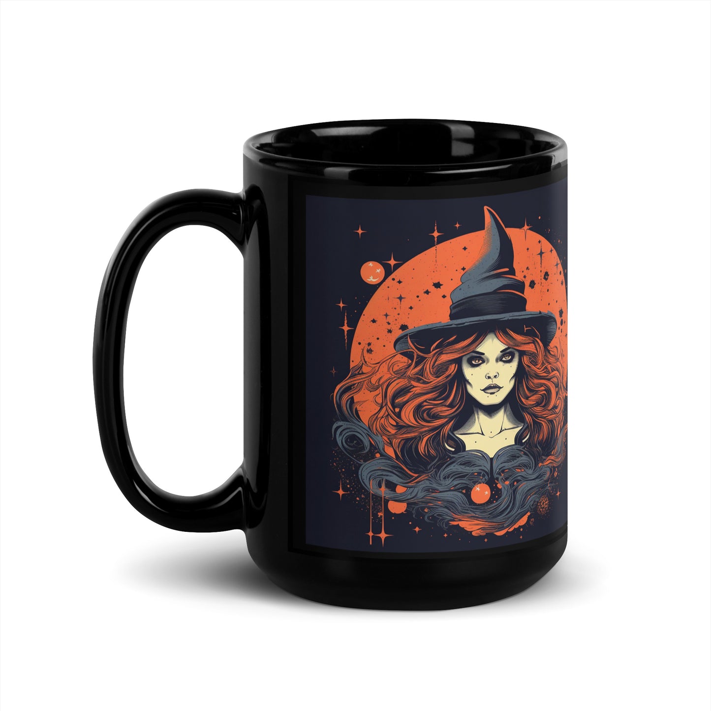 Halloween Witch Red #4 - Black Glossy Mug