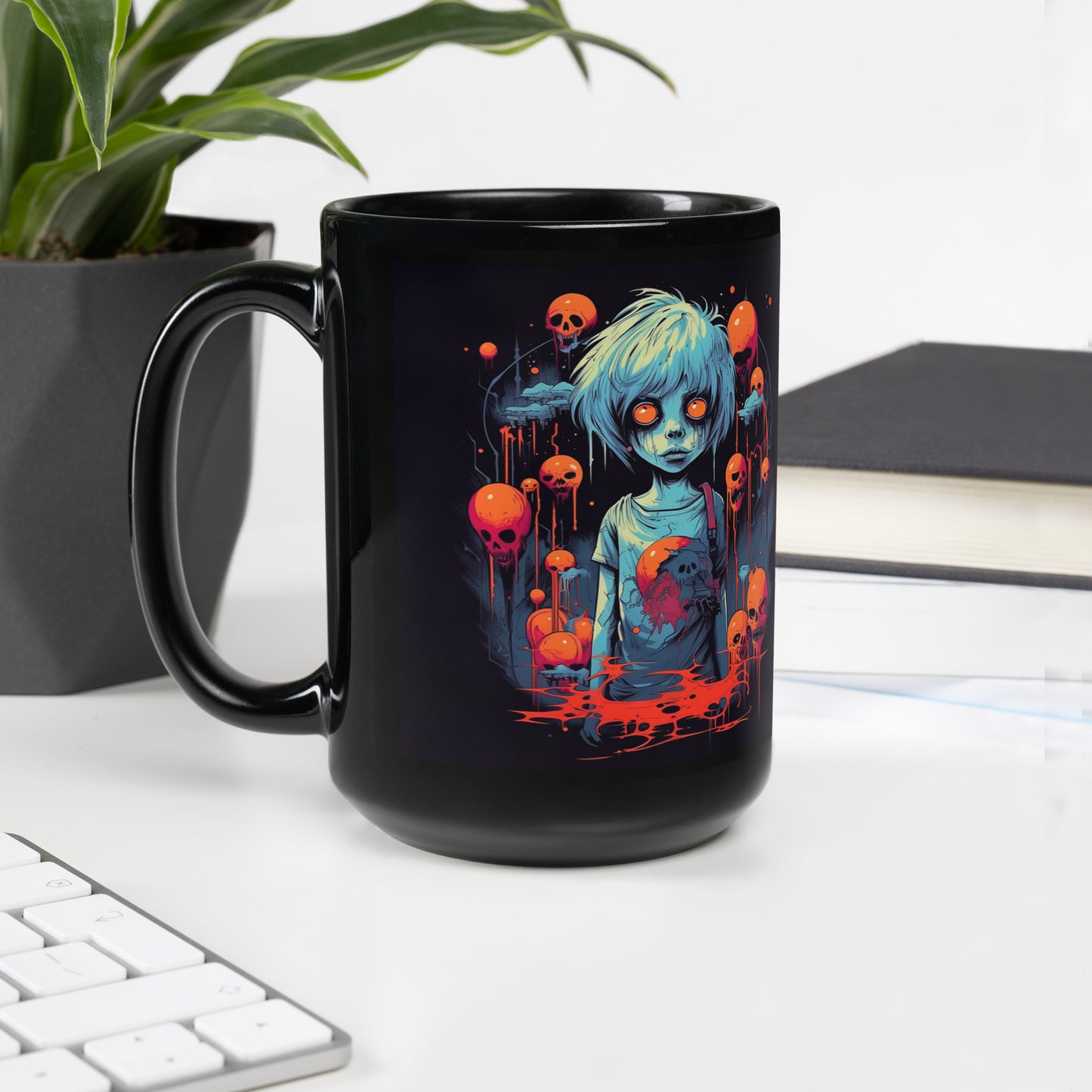 Zombie Boy - Black Glossy Mug