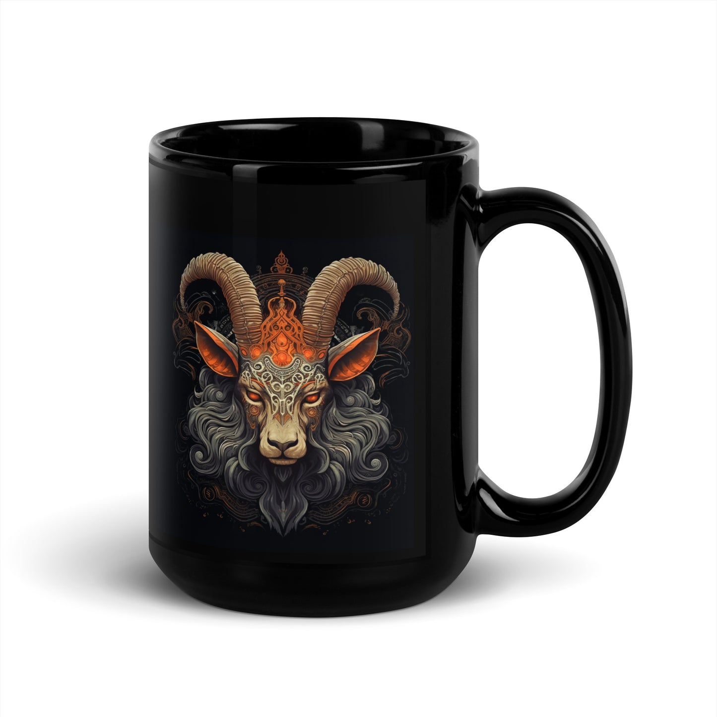 Halloween Goat's Head - Black Glossy Mug