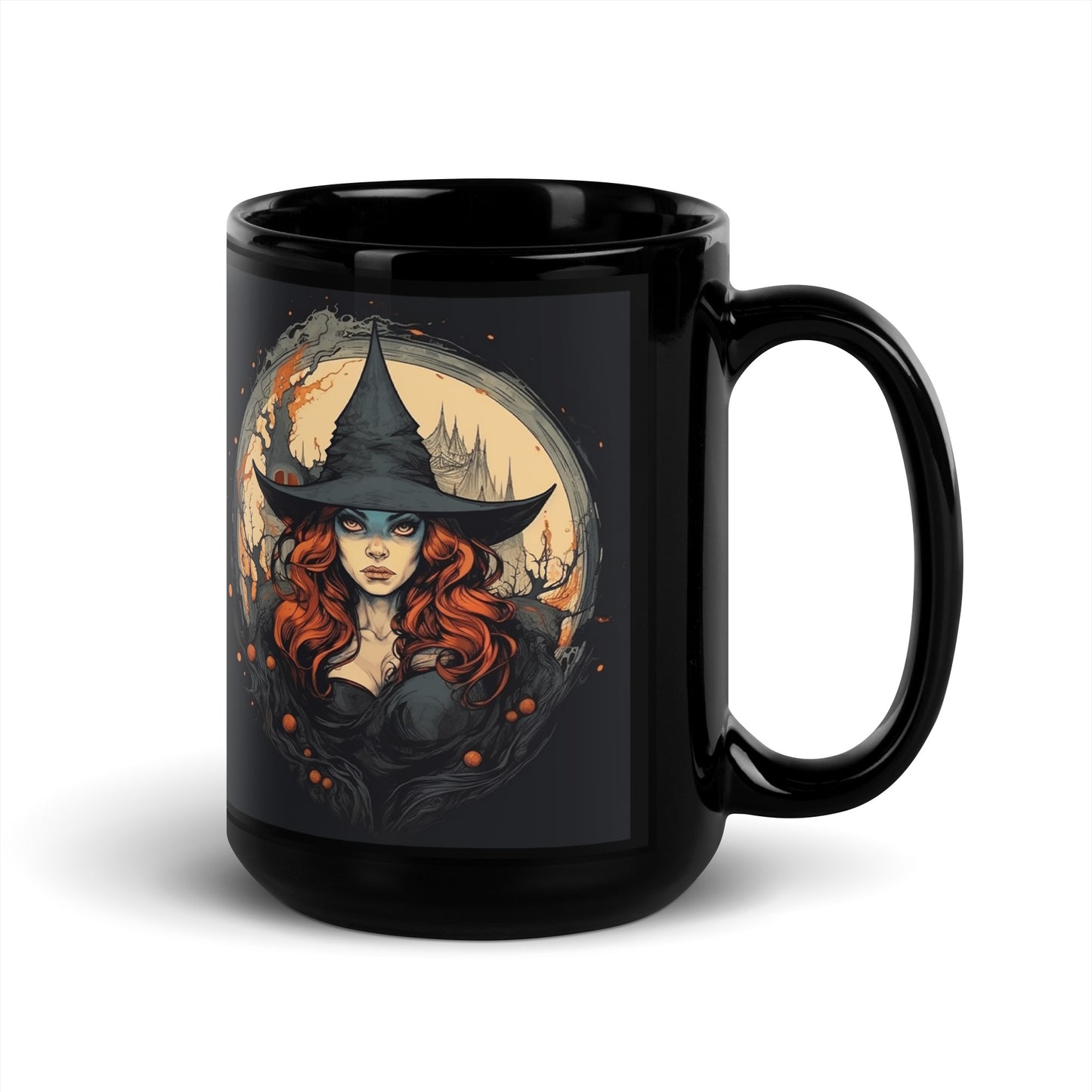 Halloween Witch #2 - Black Glossy Mug