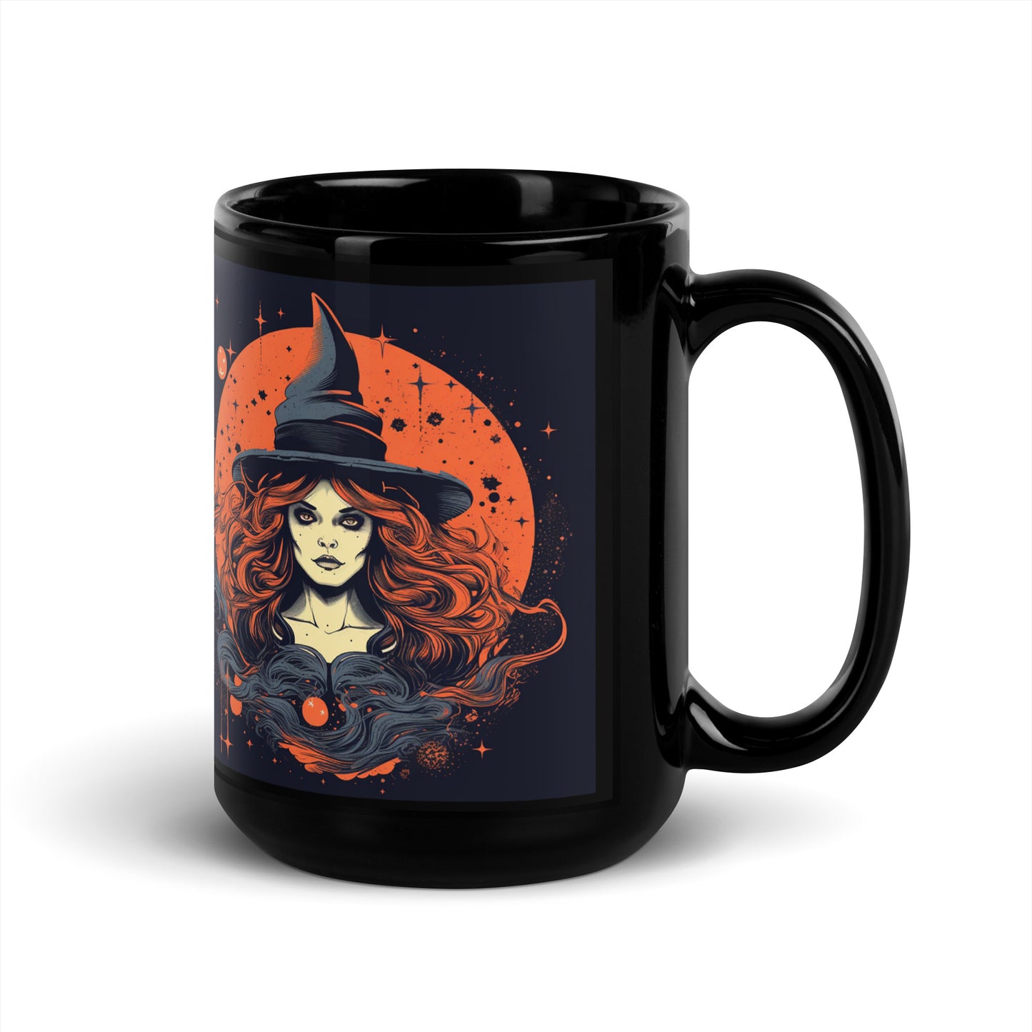 Halloween Witch Red #4 - Black Glossy Mug