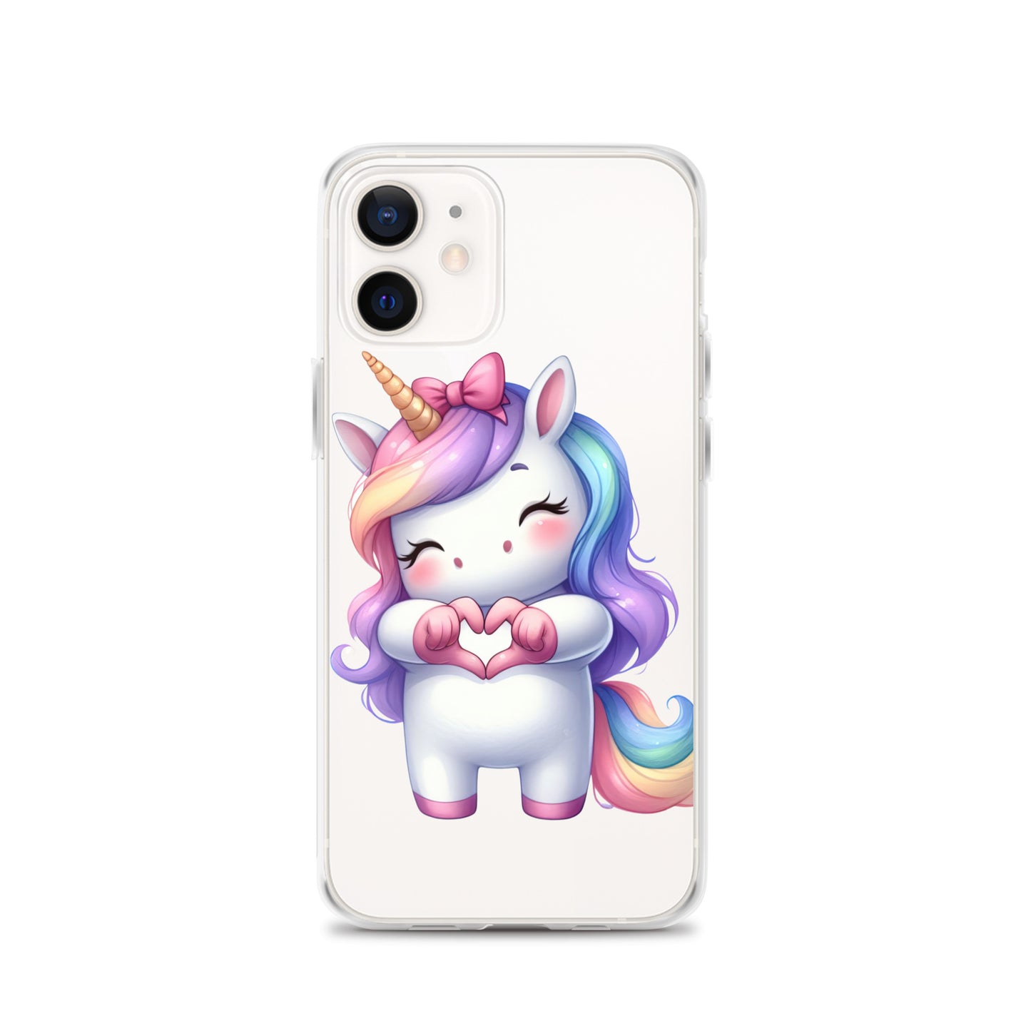 Unicorn with Heart Hands Clear Case for iPhone®