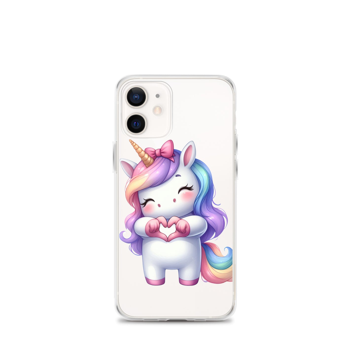 Unicorn with Heart Hands Clear Case for iPhone®