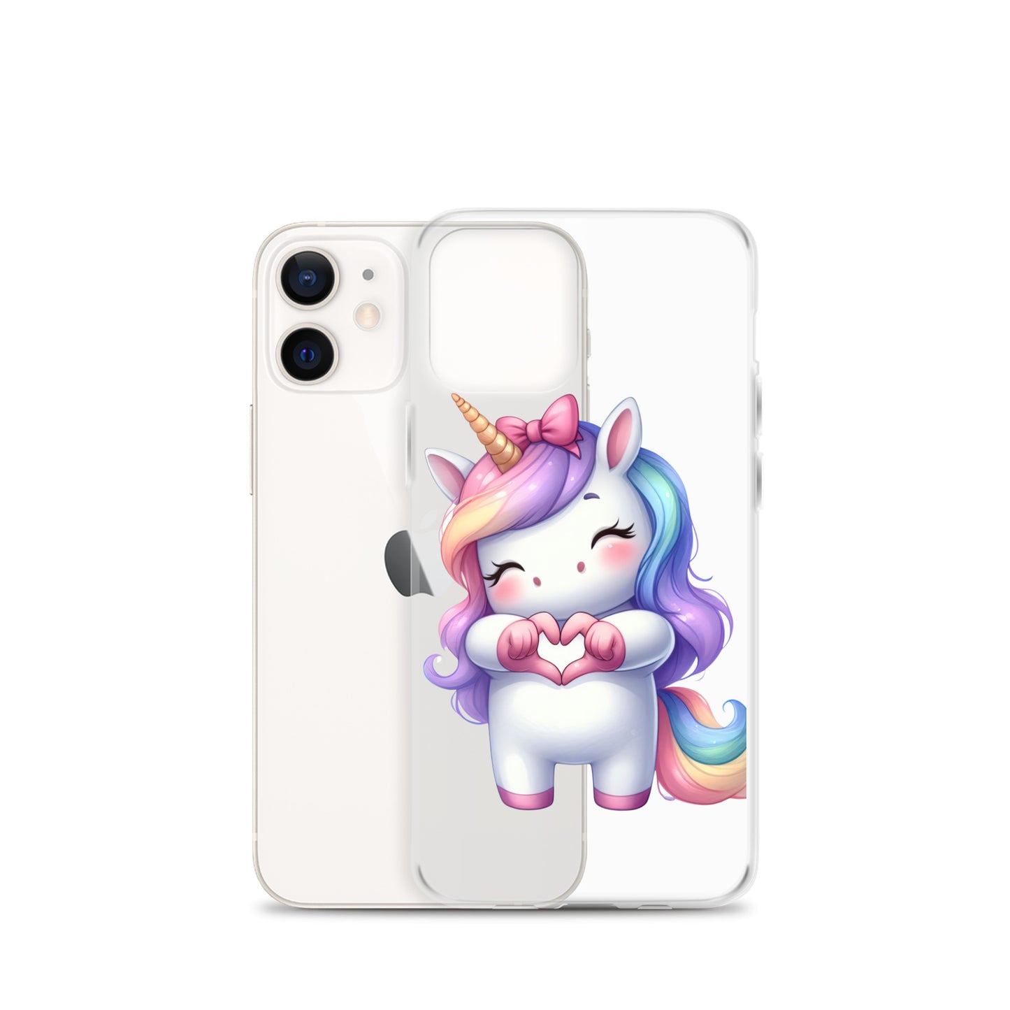 Unicorn with Heart Hands Clear Case for iPhone®