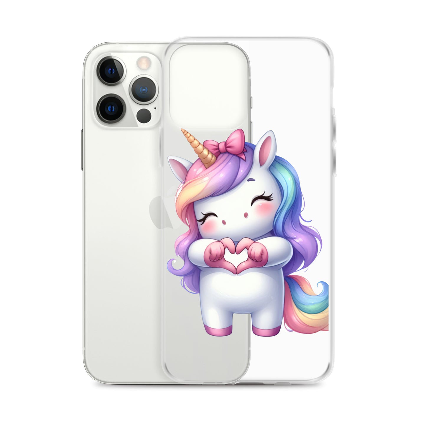 Unicorn with Heart Hands Clear Case for iPhone®