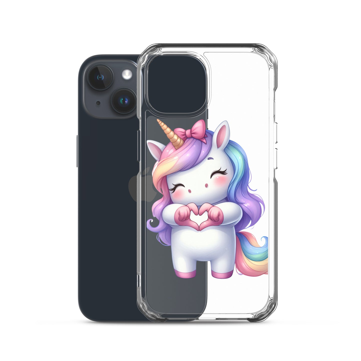 Unicorn with Heart Hands Clear Case for iPhone®