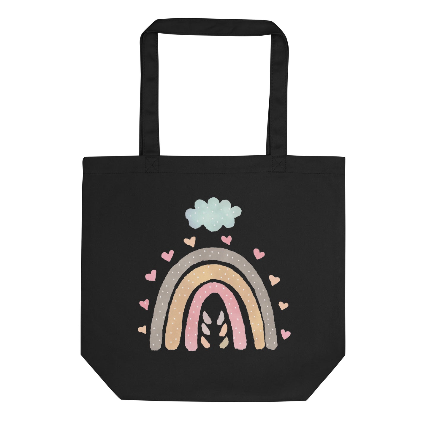 Eco Tote Bag - "Rainbows & Hearts" Heart