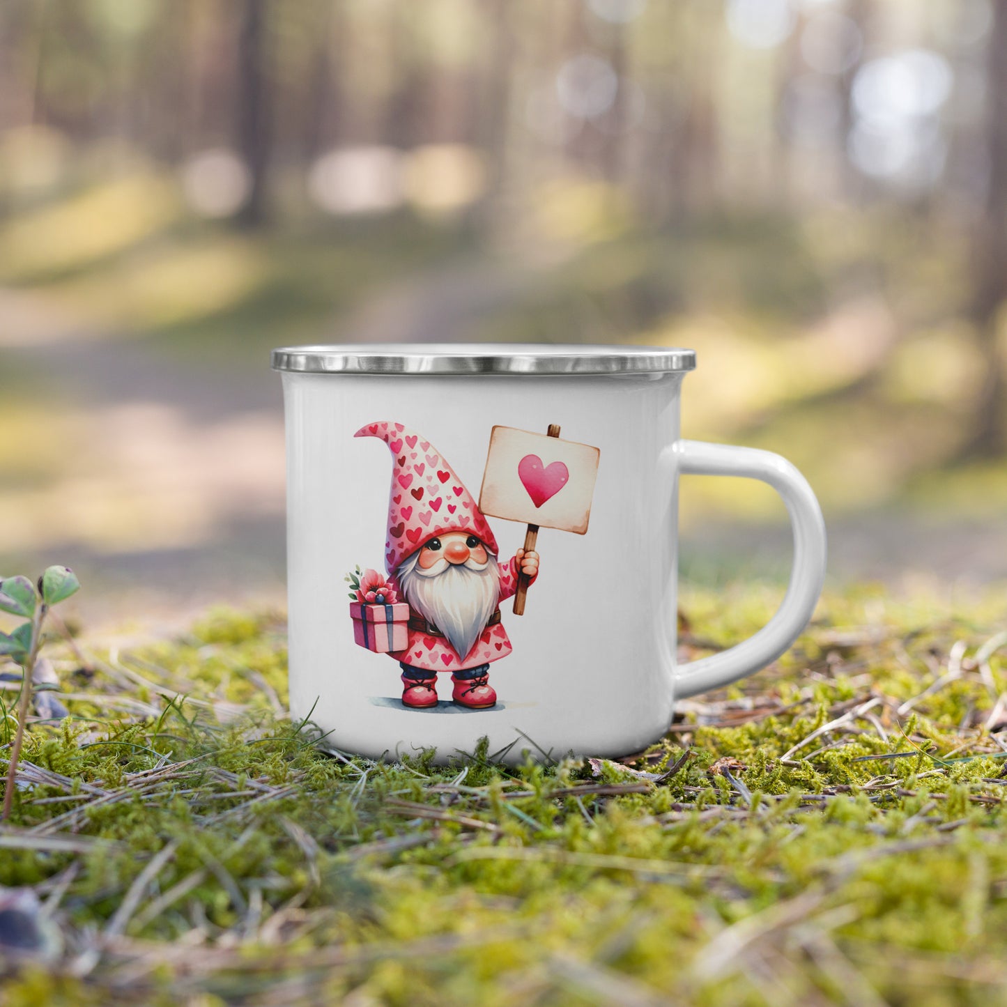 Gnome #2 Heart Sign Enamel Mug