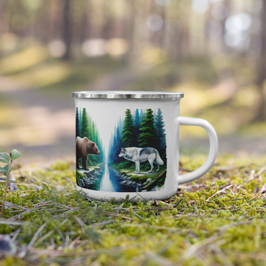 Enamel Mug Wolf Power & Strength 05