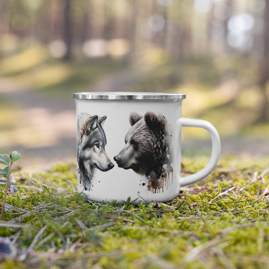 Enamel Mug Wolf Power & Strength 03