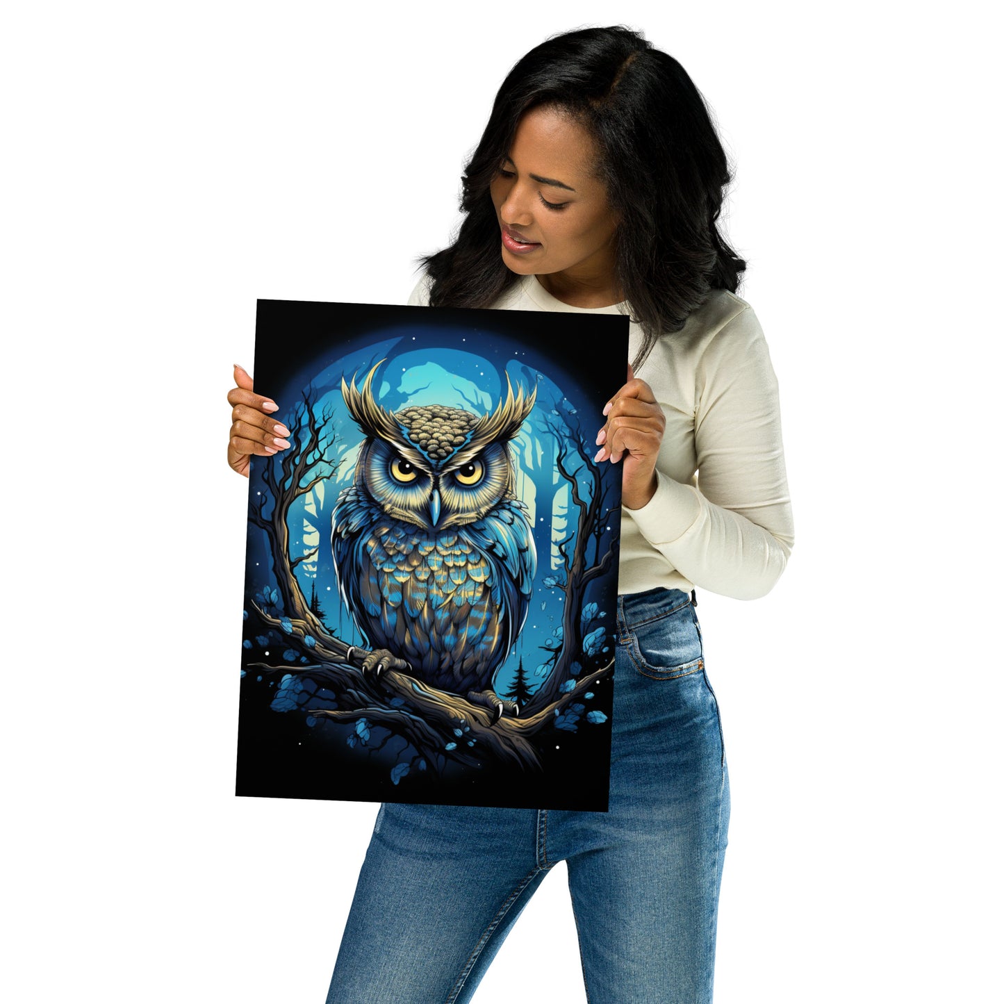 Owl "Midnight Blue" Poster