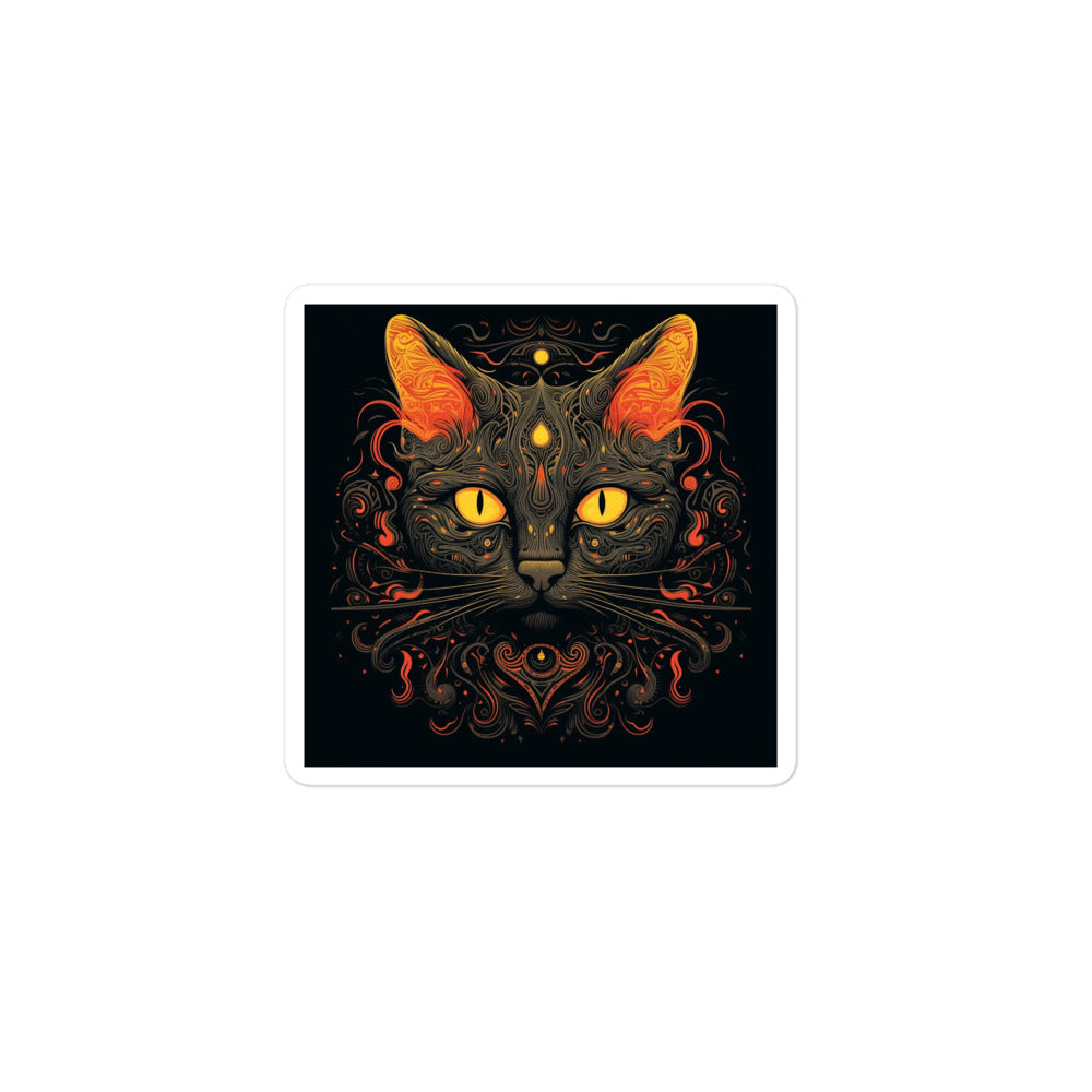 Black & Orange Cat  Luna Bubble-free stickers