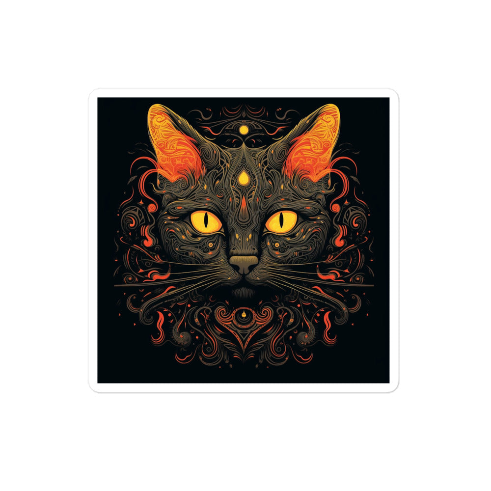 Black & Orange Cat  Luna Bubble-free stickers