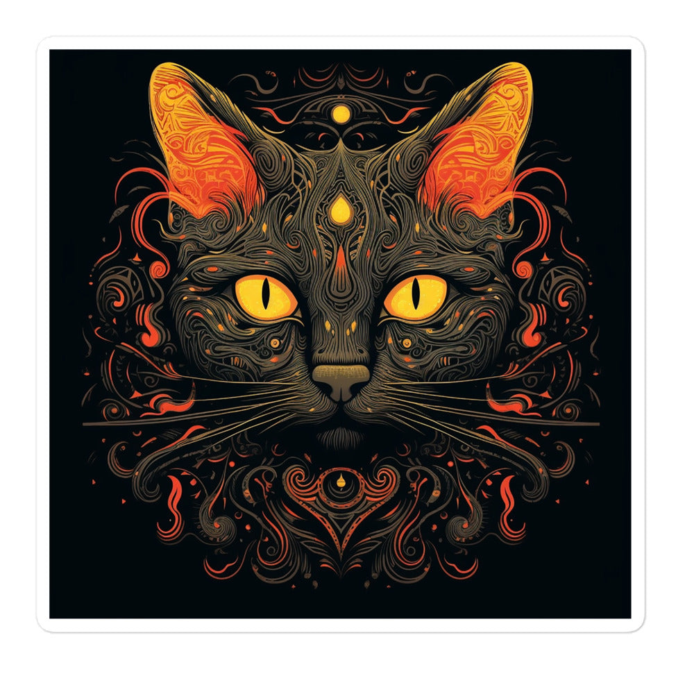 Black & Orange Cat  Luna Bubble-free stickers