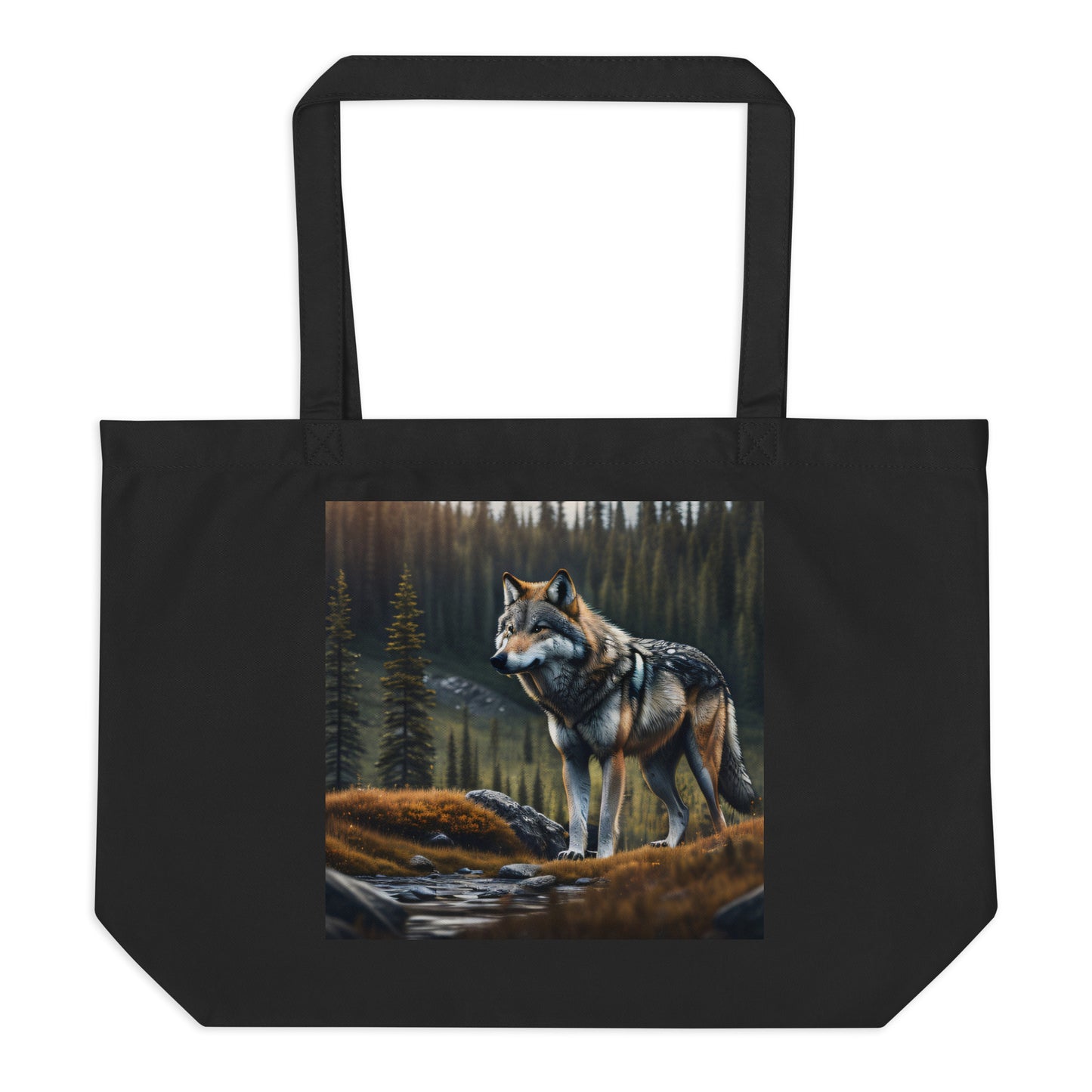 Wilderness Wolf - Large organic tote bag