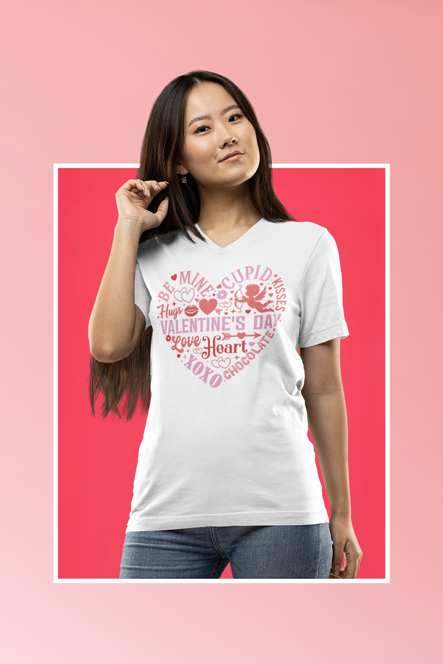 Unisex classic tee Valentine’s Typography Heart