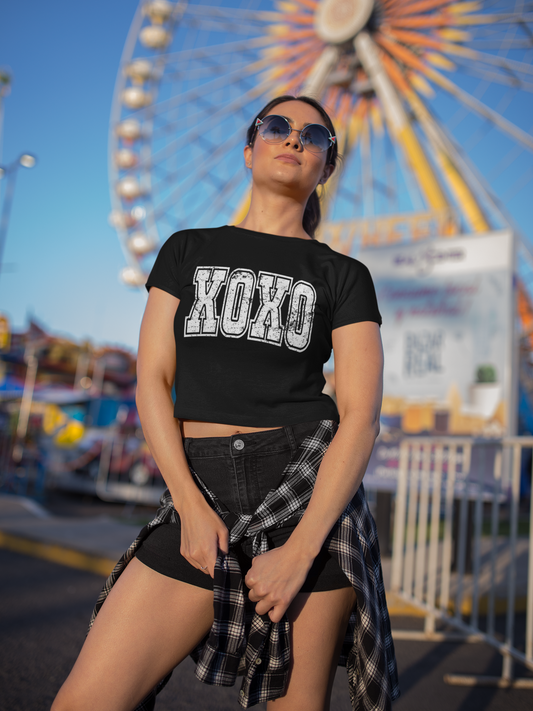 Women’s crop top  "XOXO - Hugs & Kisses"