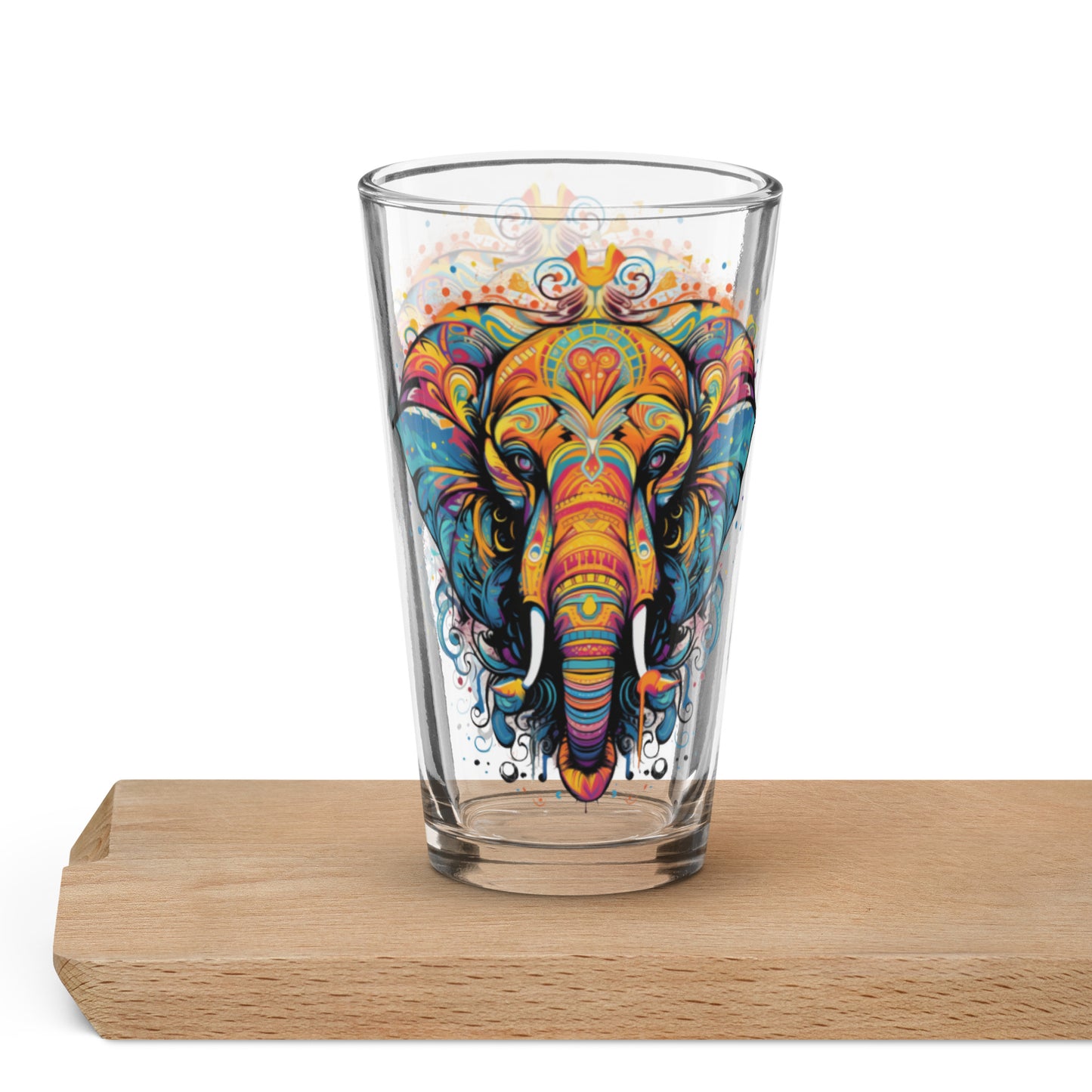 Shaker pint glass "Boho Elephant 02"