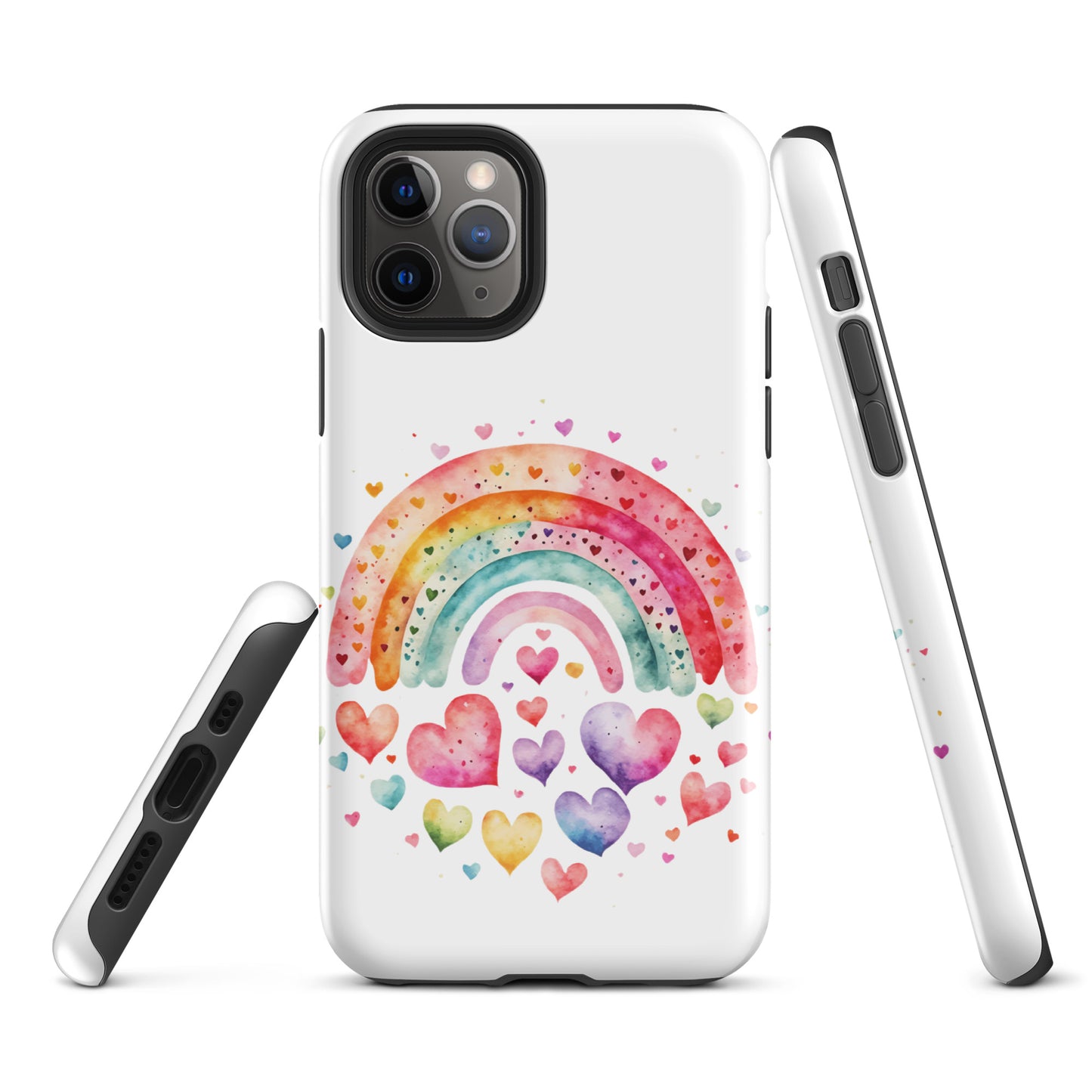 Tough Case for iPhone® "Rainbows & Hearts" Falling Hearts